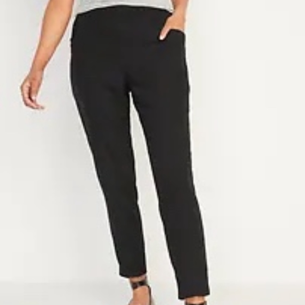 High Waisted Cropped Linen-Blend Pants